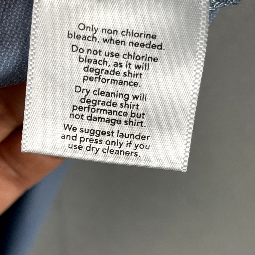 Mizzen Main Bryant Trim Fit Dress Shirt Mens XXL Blue Long Sleeve Button Up - Picture 9 of 15